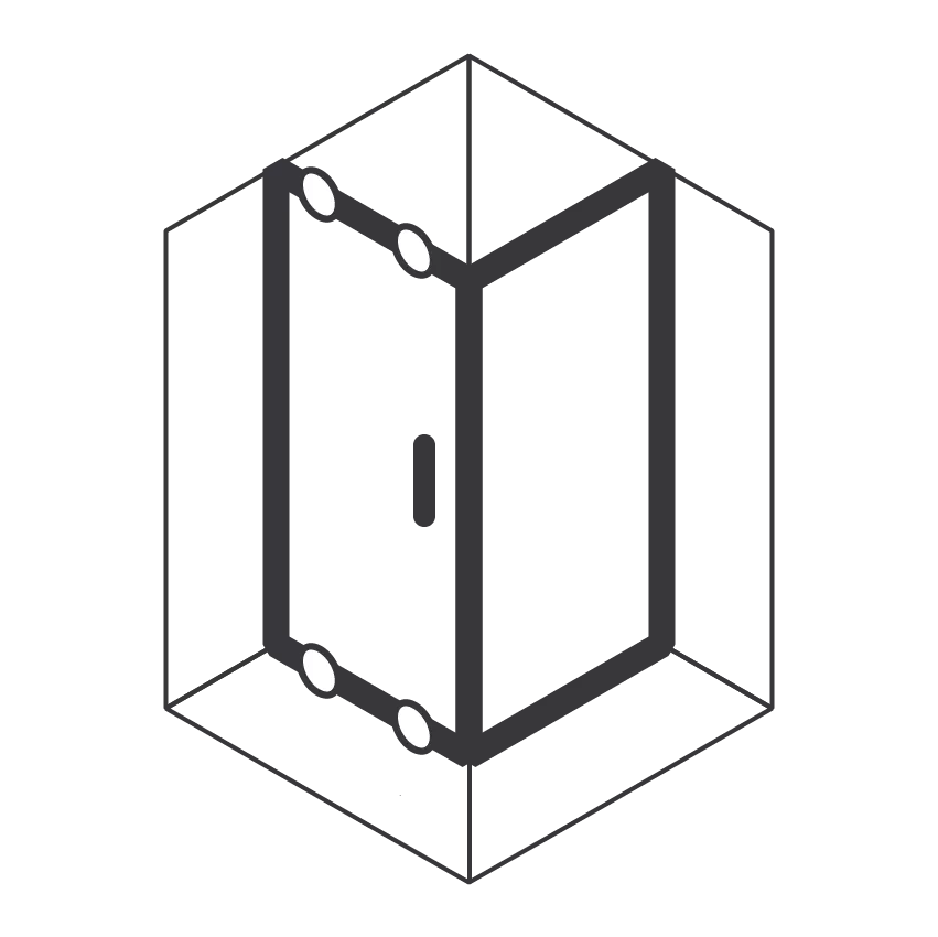 Угловые ограждения с раздвижными дверями