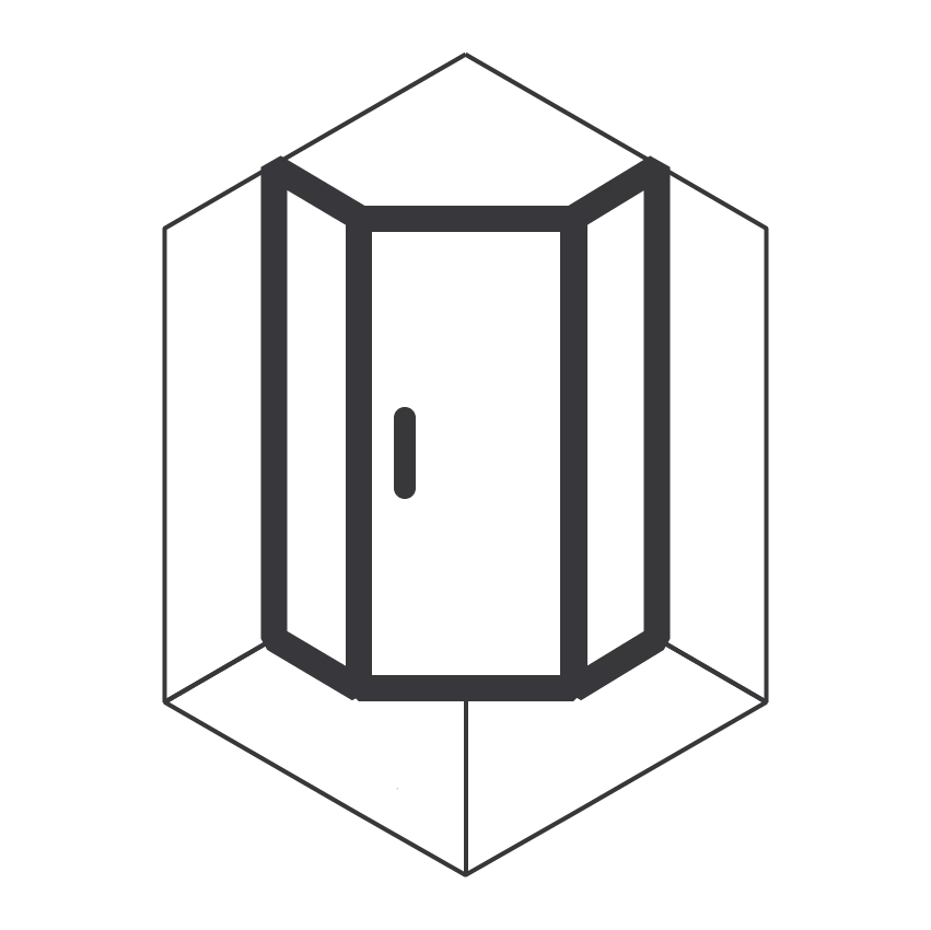 Пятиугольные душевые ограждения